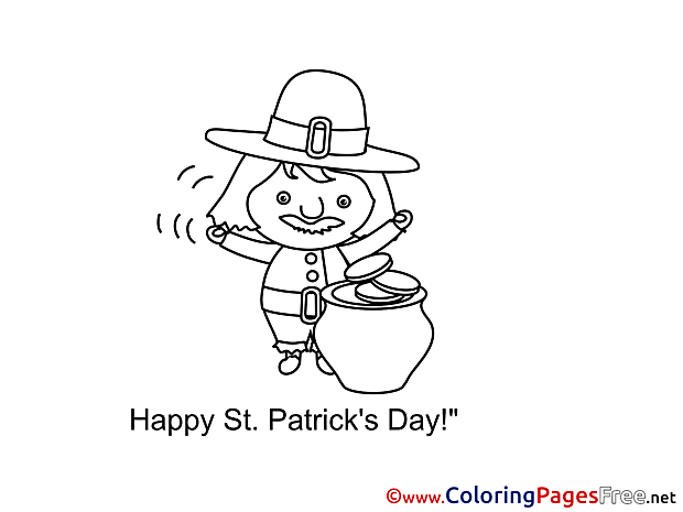 Gold Man St. Patricks Day Coloring Pages download