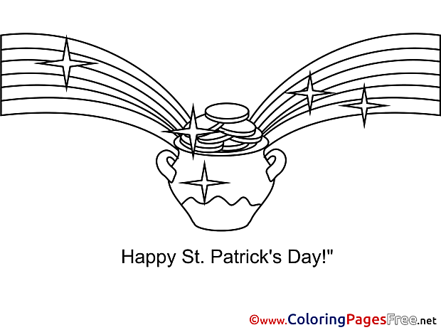 Gold Pot for Kids St. Patricks Day Colouring Page