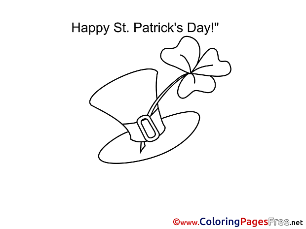 Happy St. Patricks Day Coloring Pages Hat