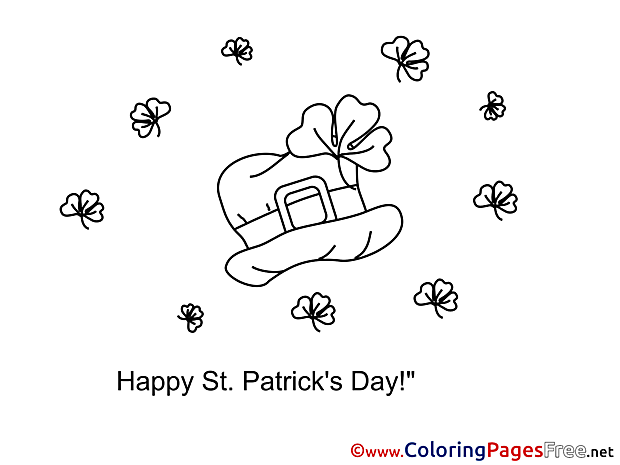 Hat free Colouring Page St. Patricks Day
