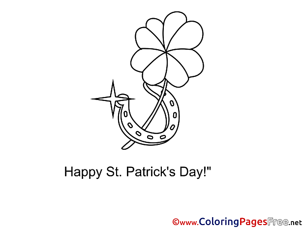 Horseshoe Colouring Page St. Patricks Day free