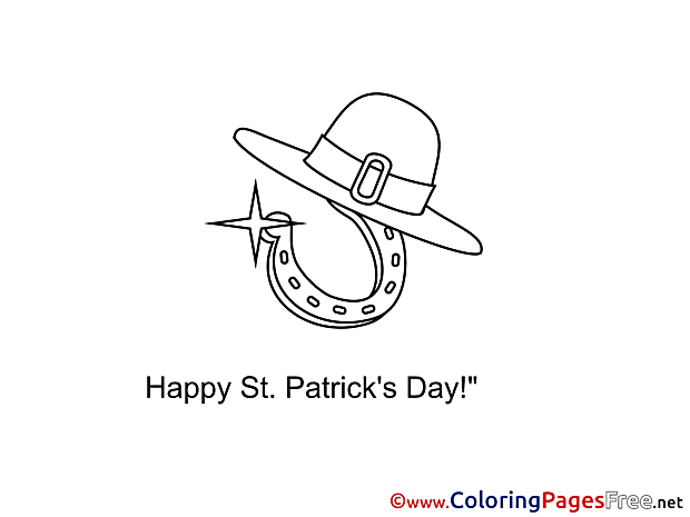 Horseshoe for Kids St. Patricks Day Colouring Page