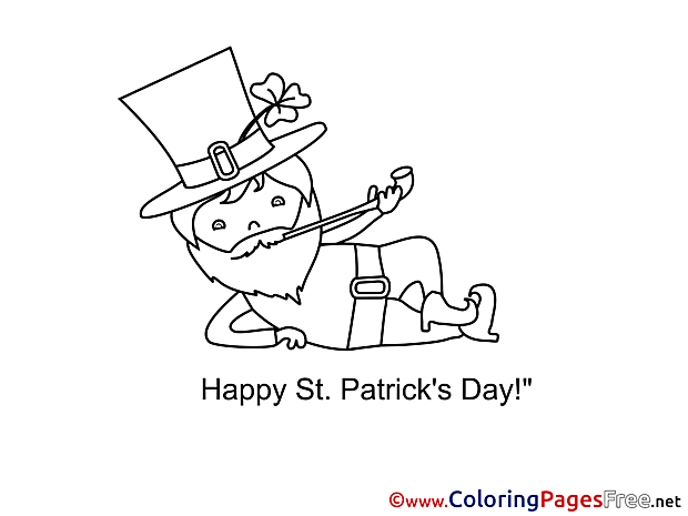 Leprechaun Coloring Sheets St. Patricks Day free