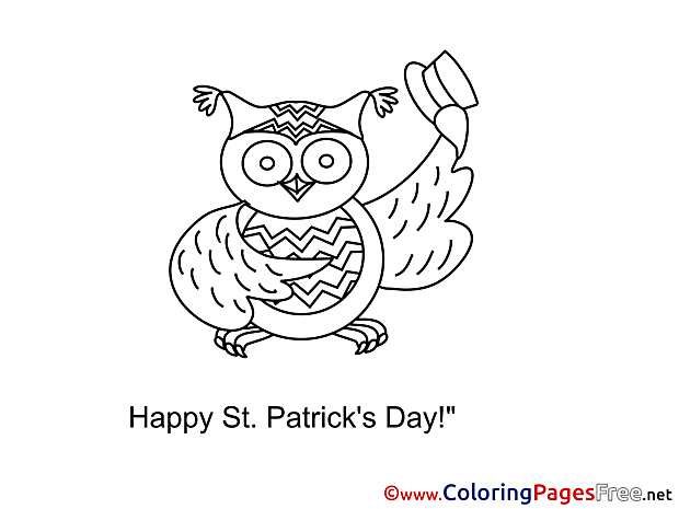 Owl St. Patricks Day free Coloring Pages