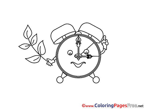 Alarm Clock download Summer Coloring Pages
