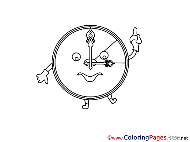 Alarm Clock Kids Summer Coloring Page