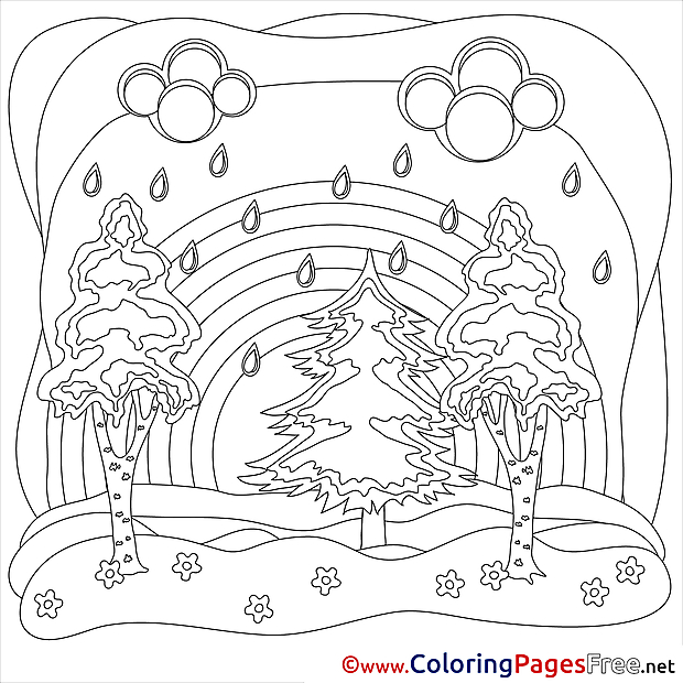 Bad Weather Colouring Sheet download Summer Rain