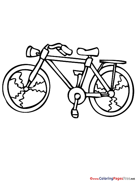 Bicycle Summer Colouring Sheet free