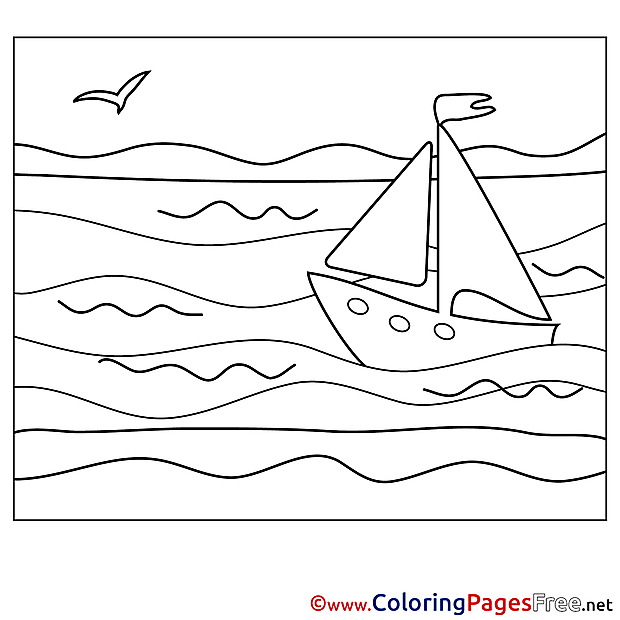 Boat Coloring Pages Summer Sea