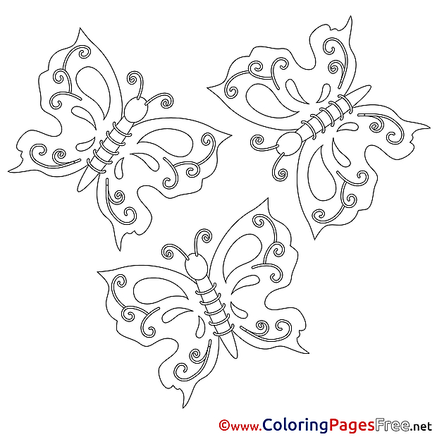 Butterflies Colouring Sheet download Summer