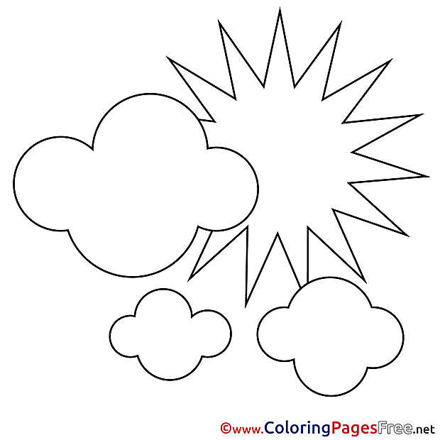 Clouds Summer free Coloring Pages Sun