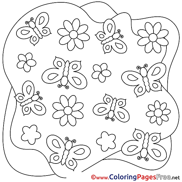 Decoration free Summer Butterflies Coloring Sheets