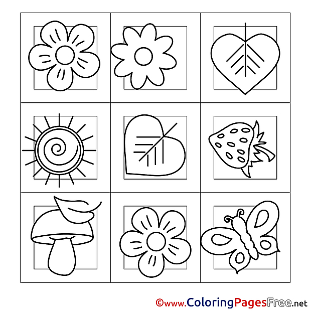 Image free Colouring Page Summer Decoration