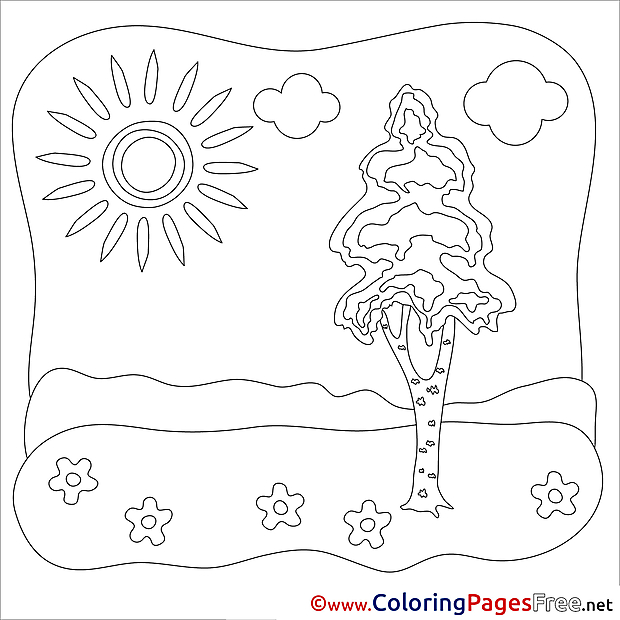 Nature Summer Coloring Pages Tree download