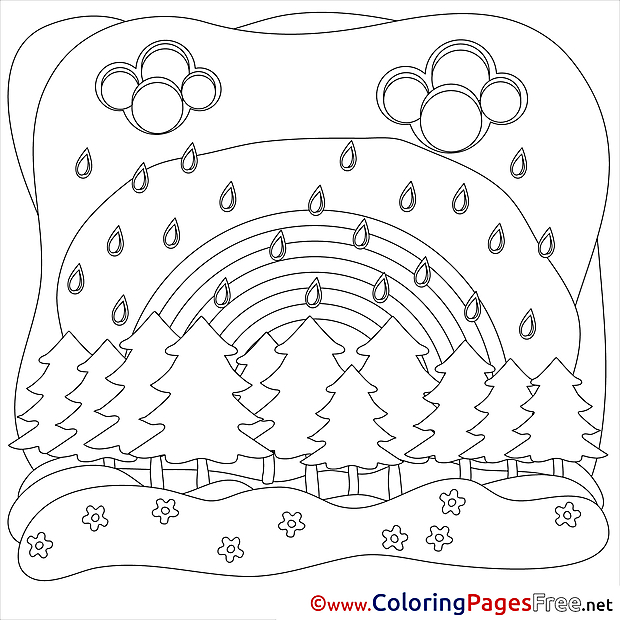 Rain download Summer Coloring Pages Bad Weather