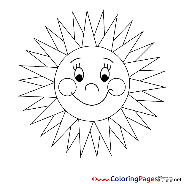 Ray Children Summer Colouring Page Sun