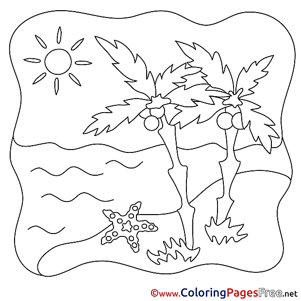 Starfish Kids Summer Coloring Pages Sea