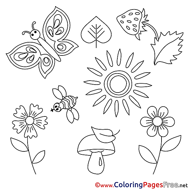 Strawberry Summer free Sun Coloring Pages