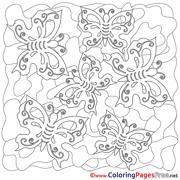 Summer Coloring Pages download Butterflies