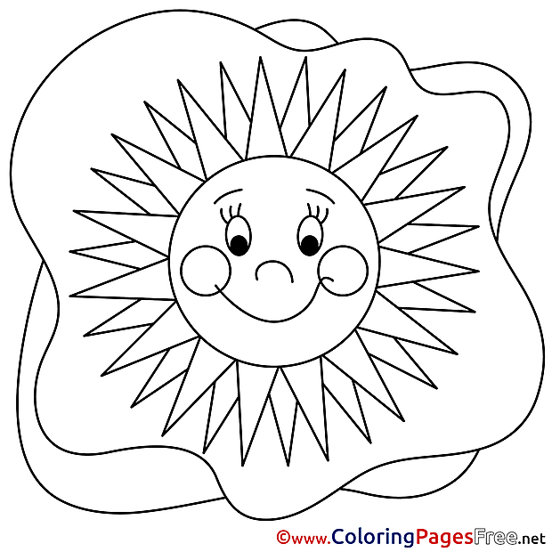 Sun Colouring Page Summer free