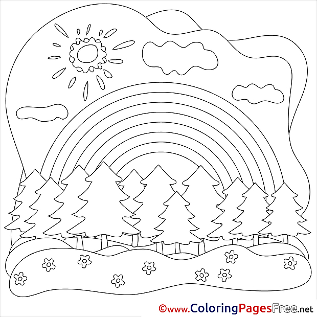 Woods Coloring Sheets Summer free Sun