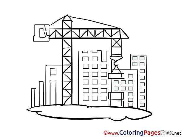 Crane Kids free Coloring Page