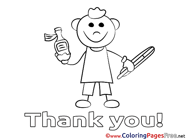 Boy Thermometer Colouring Sheet Thank You