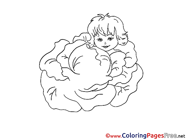 Cabbage Baby free Thank You Coloring Sheets