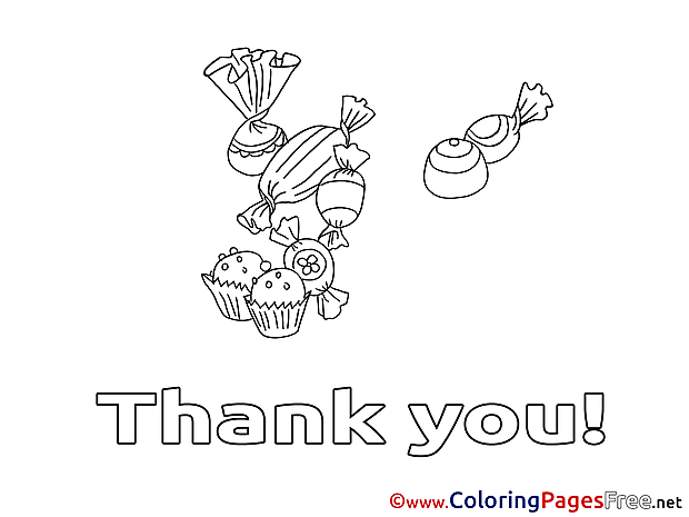 Candies Thank You Coloring Pages download