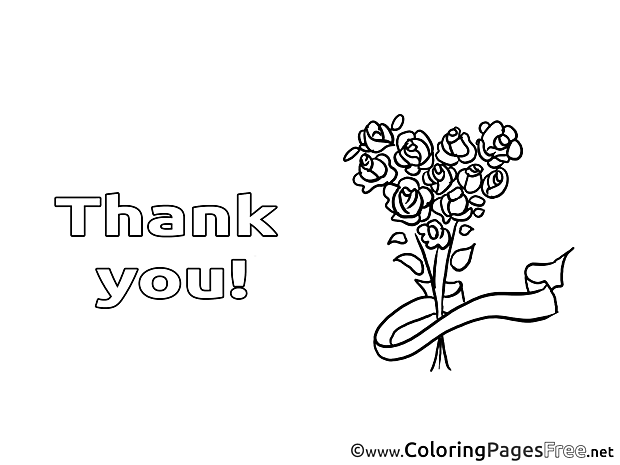 Flowers download Thank You Coloring Pages