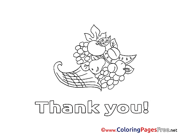 Fruits Coloring Sheets Thank You free