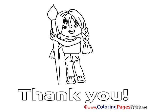 Girl Coloring Pages Thank You for free