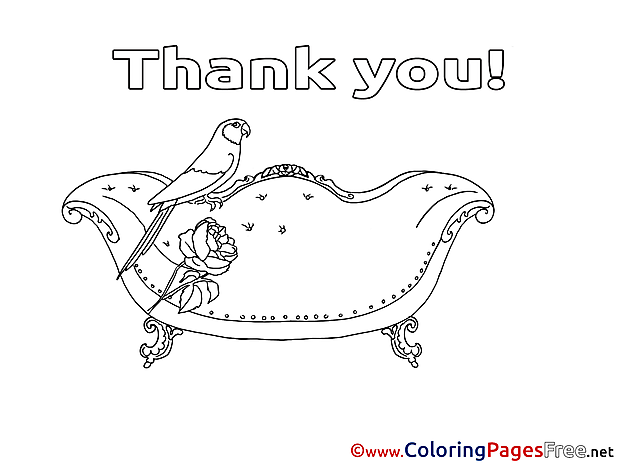 Parrot Coloring Pages Thank You for free