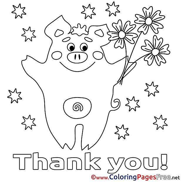 Pig Thank You Coloring Pages download