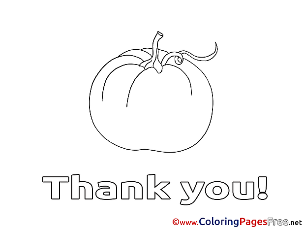 Pumpkin Thank You Colouring Sheet free