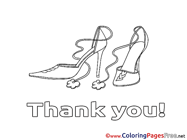 Shoes printable Coloring Pages Thank You