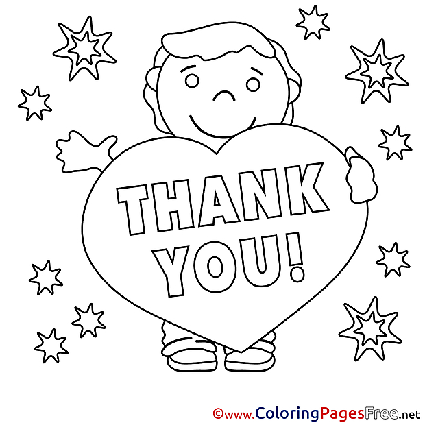 Thank You Coloring Pages free Boy Stars
