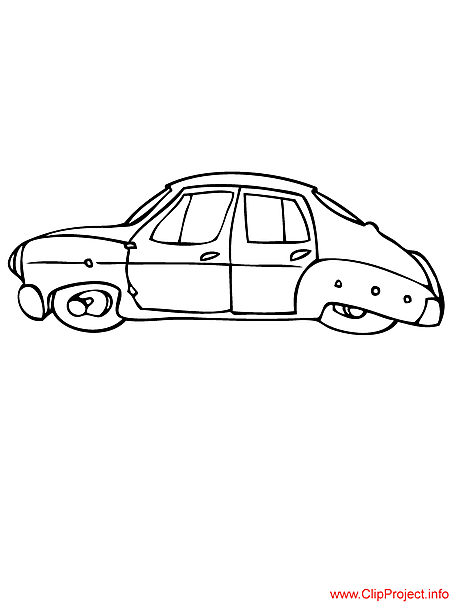 Car free coloring sheet for free