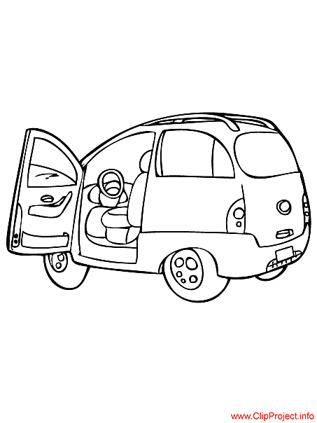 Minivan vehicle coloring sheet free