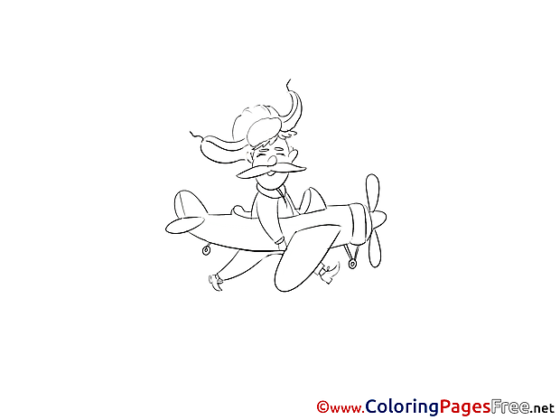 Pilot Coloring Sheets Plane download free