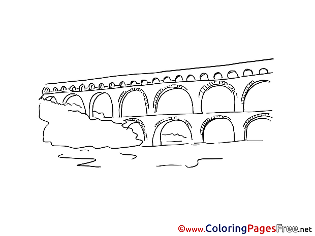 Aqueduct free Colouring Page download