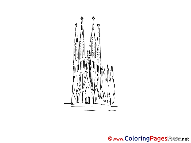 Barselona Travelling Children Coloring Pages free