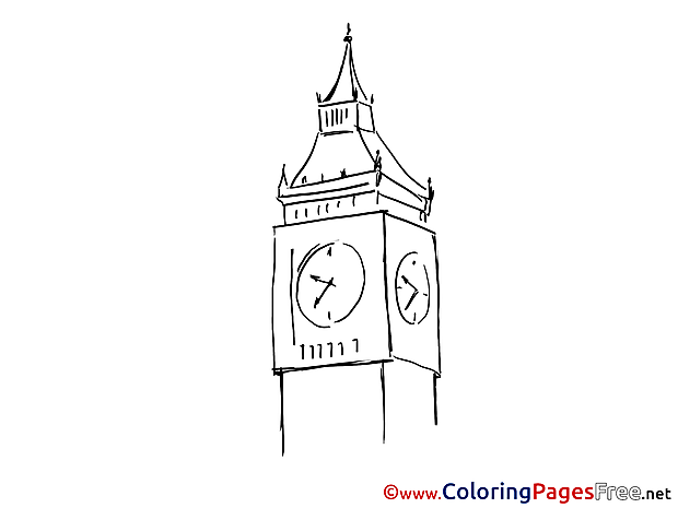 Big Ben Travelling Coloring Sheets download free