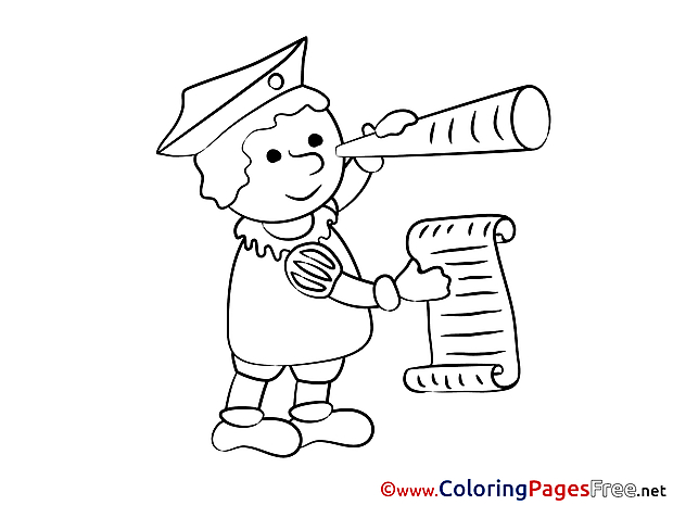 Captain Colouring Sheet download free