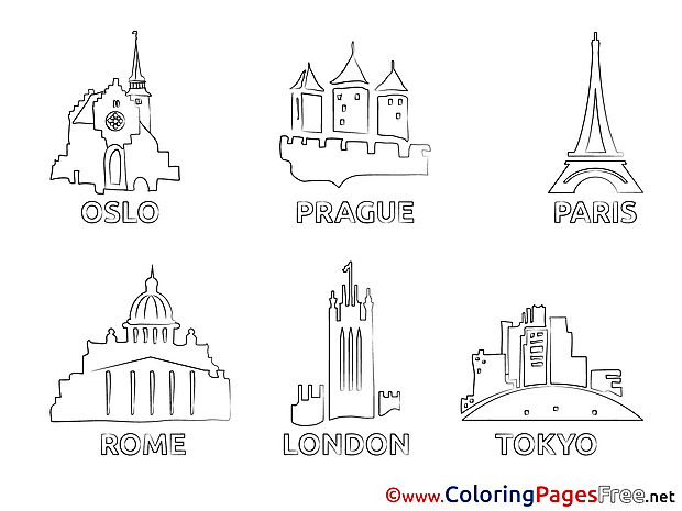 Cities Children Coloring Pages free