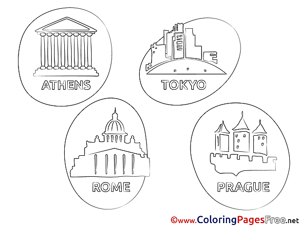 Cities Coloring Sheets download free