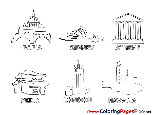 Cities printable Coloring Sheets download
