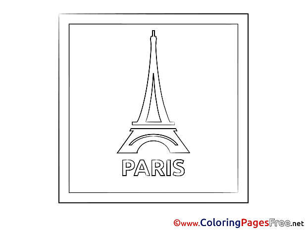 Eiffel Tower Colouring Page printable free