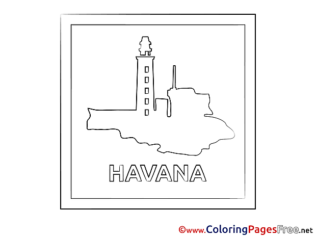 Havana Colouring Sheet download free