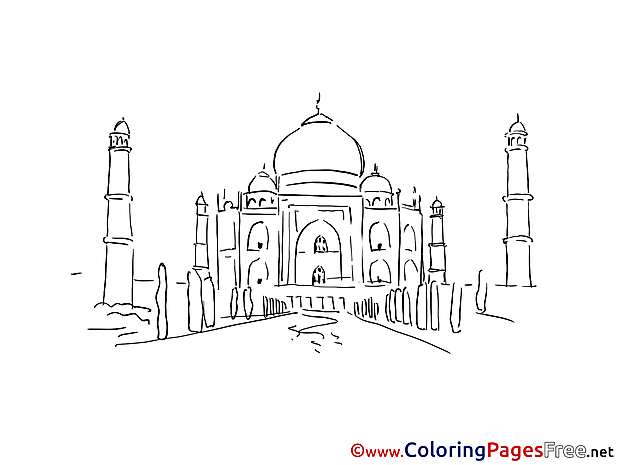 Mosque download Colouring Sheet free